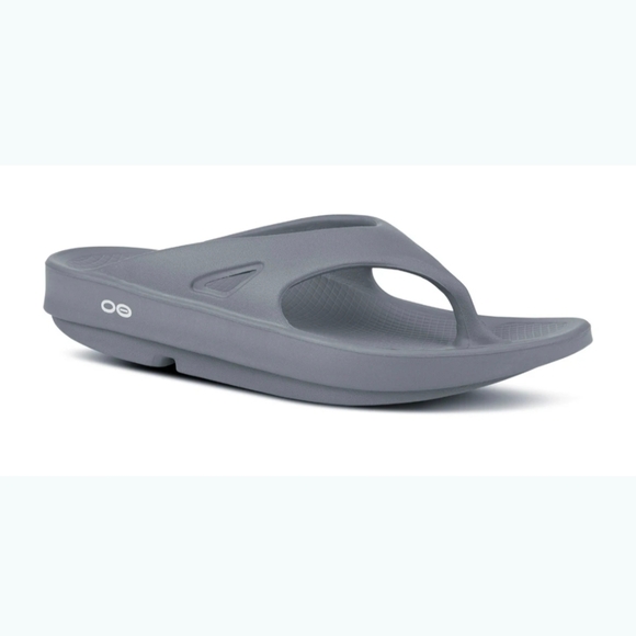 OOFOS OOriginal Grey Thong Sandals Unisex Size M6 W8 NWT - Picture 3 of 11